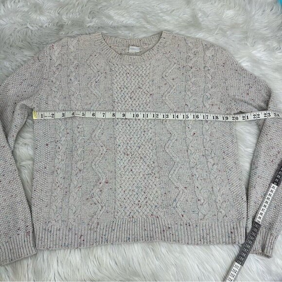 Urban Outfitters Cooperative Gray Confetti Cable‎ Knit Crew Neck Sweater M/C40 - Picture 13 of 14